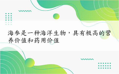 海参是一种海洋生物，具有极高的营养价值和药用价值