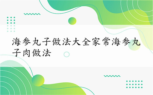 海参丸子做法大全家常海参丸子肉做法